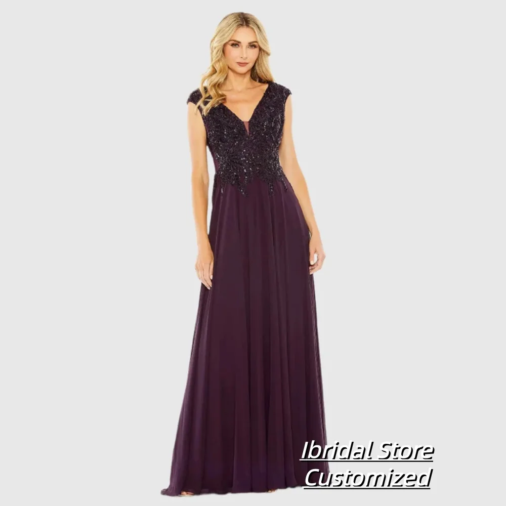 Chiffon Mother Of The Groom Dress Cap Sleeves Floor Length Simple Guest Party Gown For Weddings A Line Vestido De Fiesta image 6