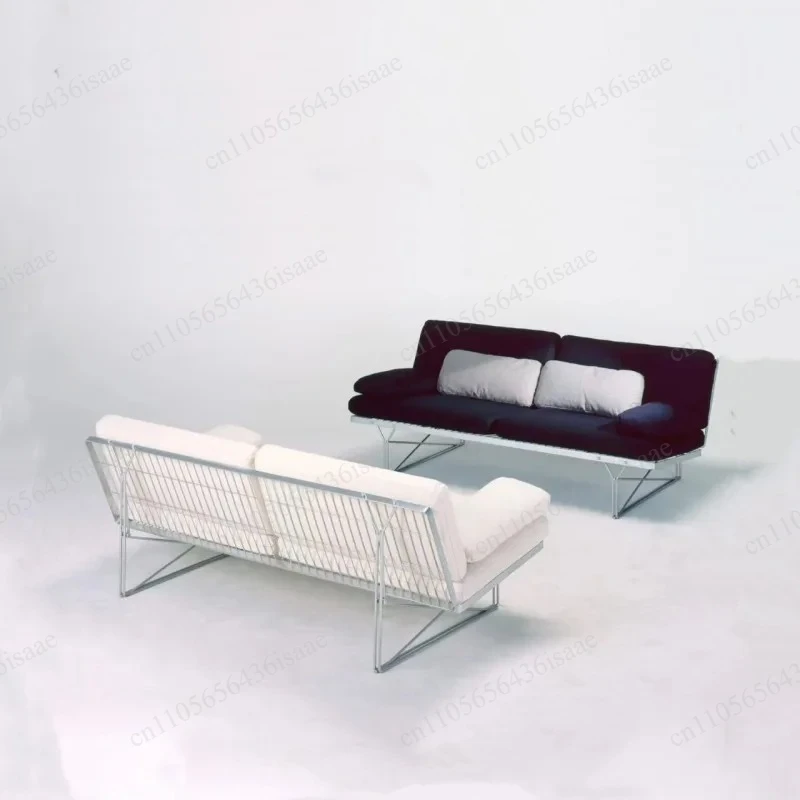 Stainless Steel Frame Thin Leg Upholstered Soft Sofa For Indoor Home Decor