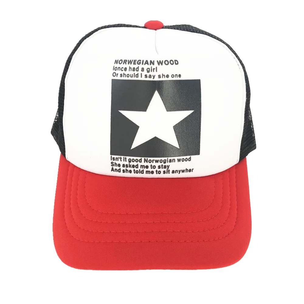 XaYbZc Fashion Five Star Pattern Baseball Cap Women Outdoor  Breathable Men  Summer Mesh Hat Snapback Gorras image 4