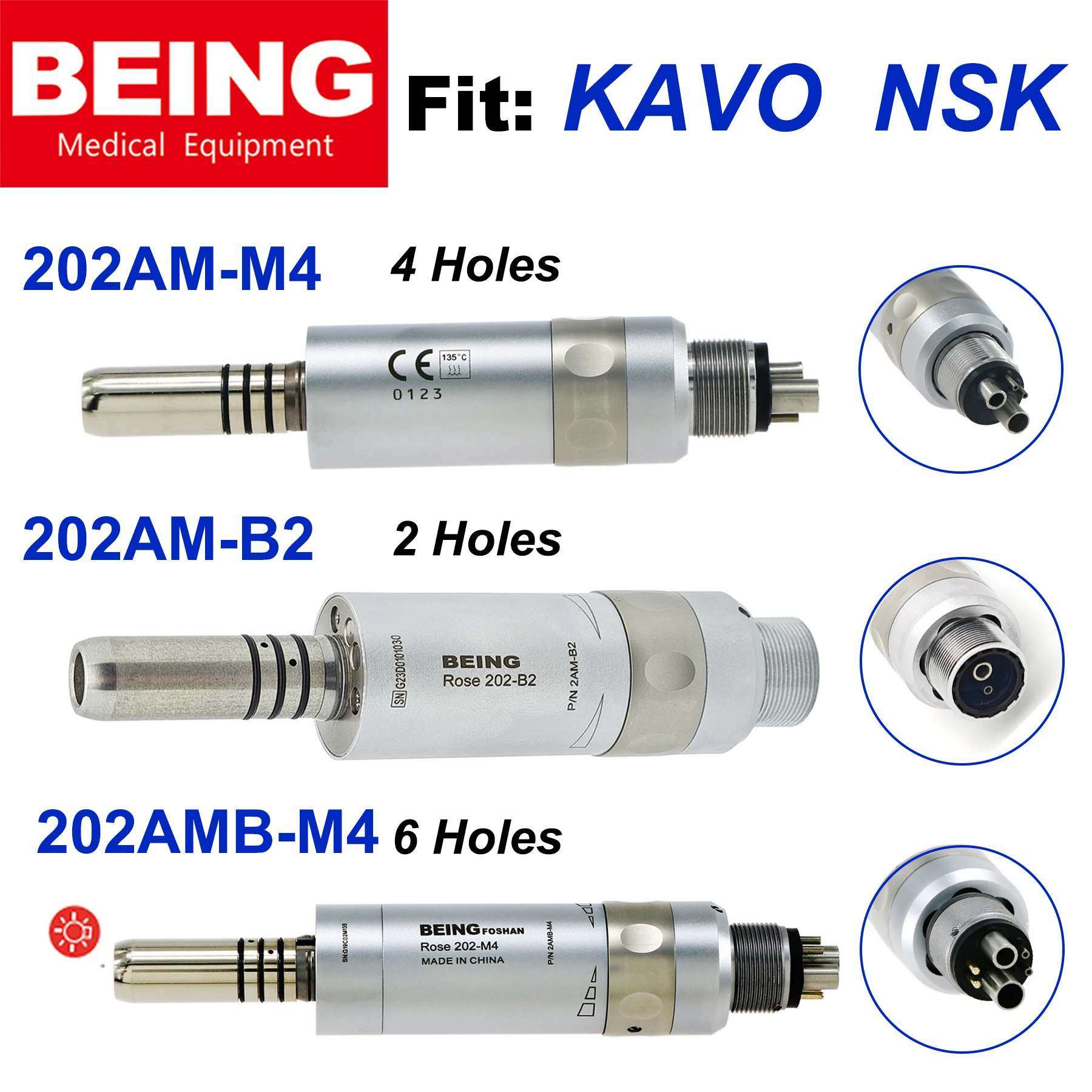 

Стоматологический пневматический двигатель BEIN, 2/4/6 отверстий, внутренний распылитель воды, тип E, подходит для наконечника NSK KAVO BEING, стоматологические изделия