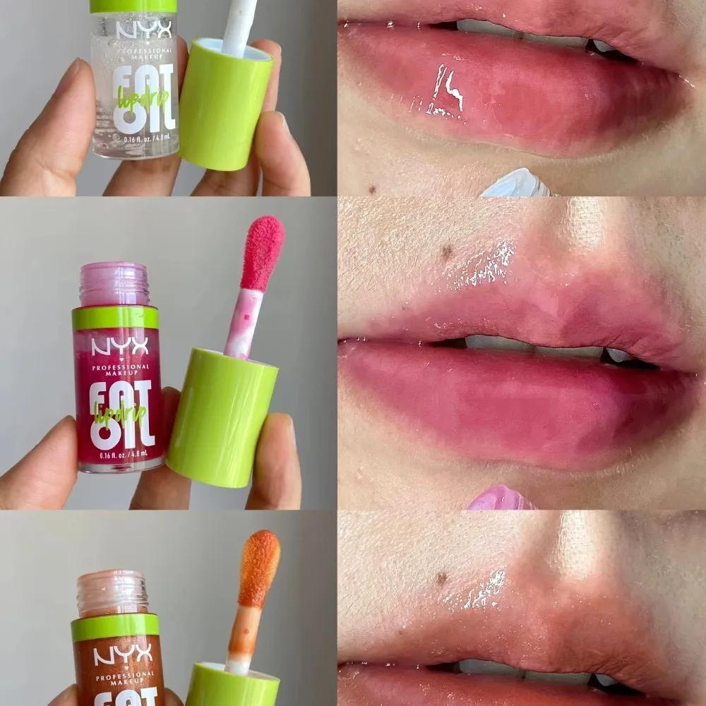 Brillant à lèvres coloré, huile transparente, miroir hydratant, léger, Non collant, humide, doux, potelé, 1 pièce