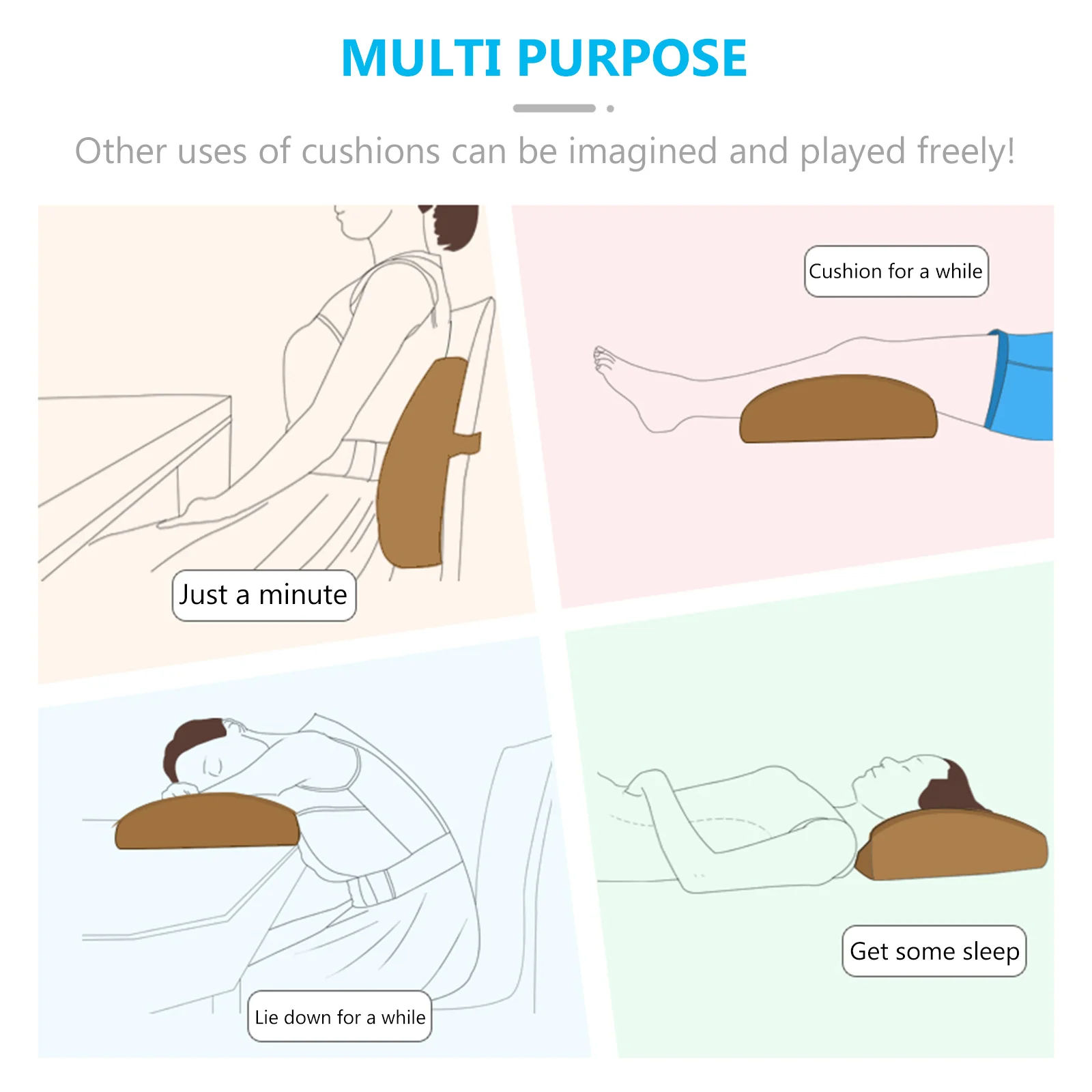 

1Pcs Breathable Back Cushion Ergonomic Lumbar Support Detachable Waist Pillow Memory Foam Office Car Seat Pressure Relief