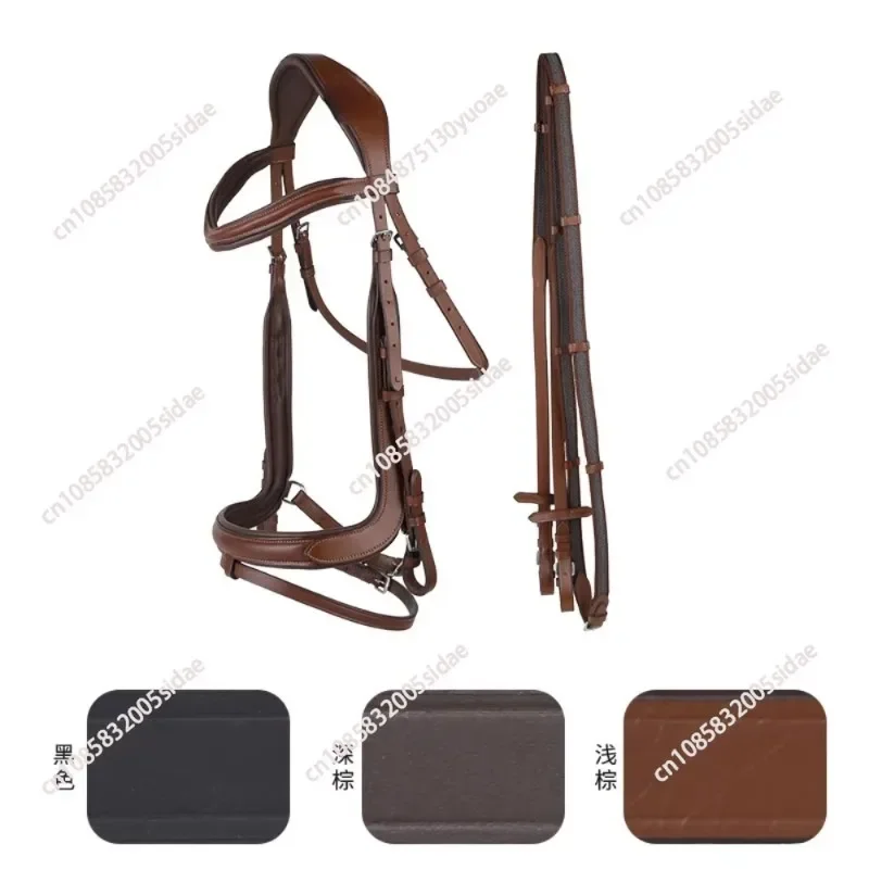 equestrian non-slip bridle light brown ergnormics horse riding halter with untiskid rein