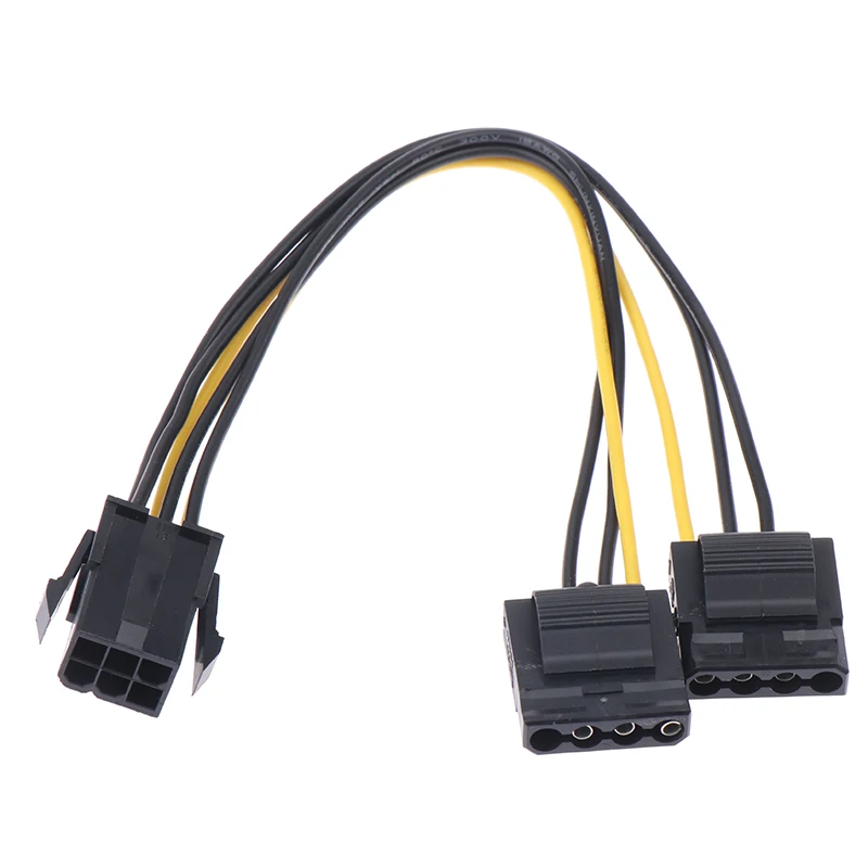 6Pin naar Dual 4Pin IDE Videokaart Netsnoer Adapter Grafische kaart Voedingskabelconnector