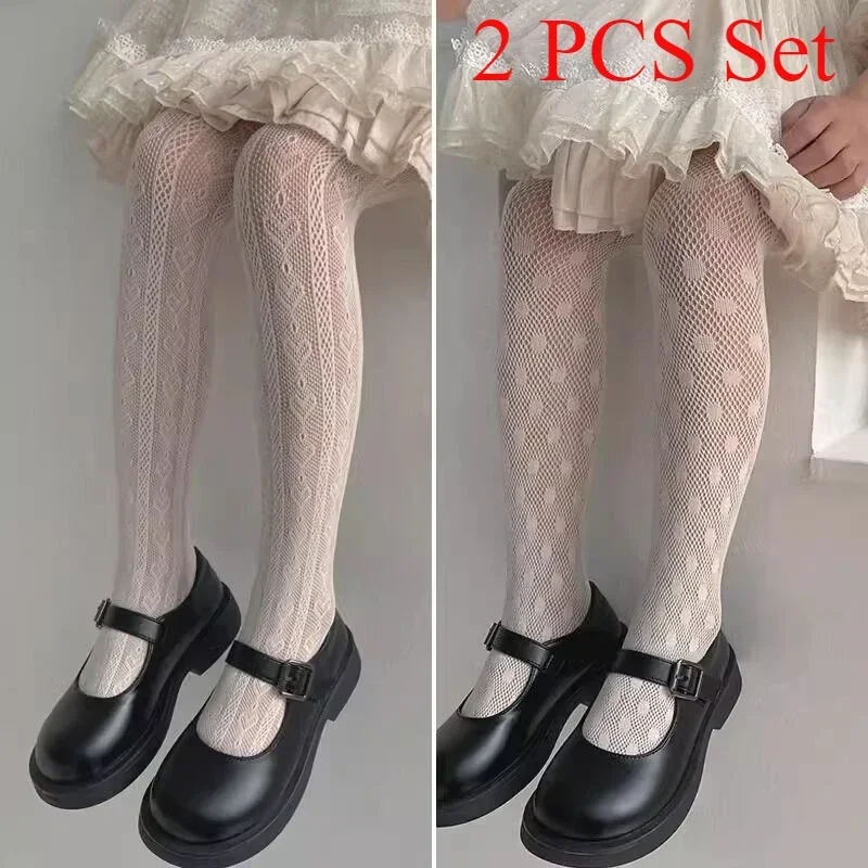 2/1 PCS Thin Breathable Baby Girl Tights Kids Dance Stocking Sock Children School Student Tights Princess Black White Pantyhose