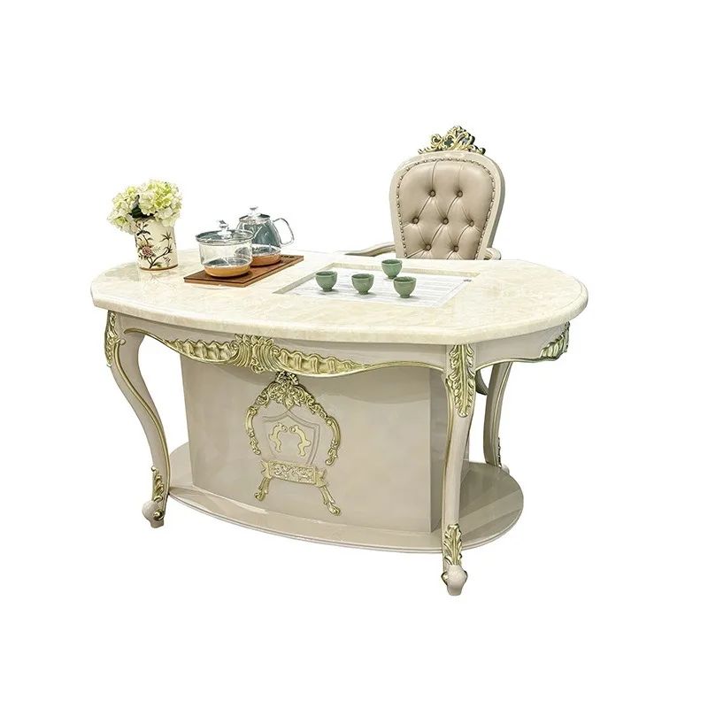 Tea table and chair combination marble, European style tea table tea table