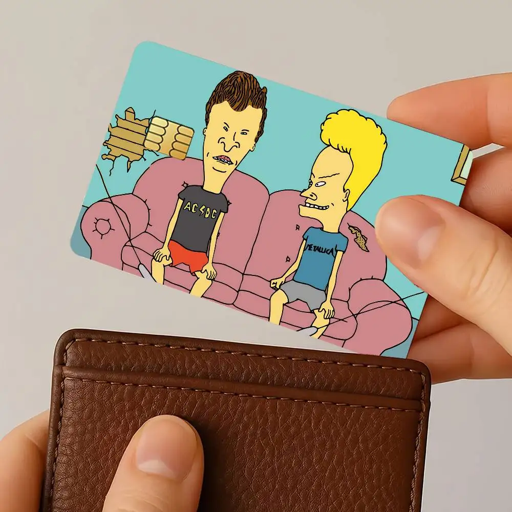 Cartoon B-Beavis & Butt-head Credit Card Public Transportation Cards Protective Sticker Waterproof Card Face Decoration 4PCS