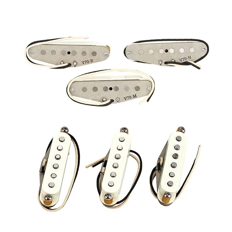 

A18E-Guitar Pickups Vintage V70 SSS Alnico 5 Guitar Pickups For Strat Style Guitars,White