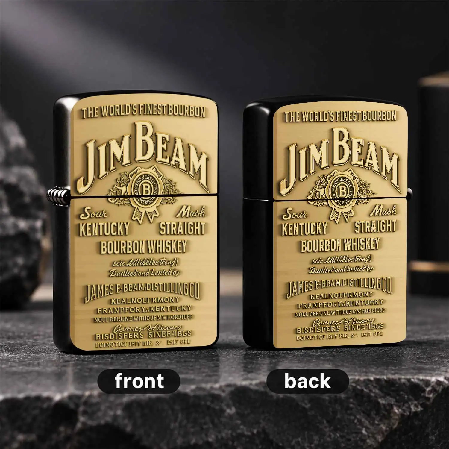 Vintagebeam Bourbon Themed Lighter, Embosseddesktop Ornament For Candle Camping Bonfire, Ideal Practical Present For Whiskey Enthusiast Home Outdoor Daily Use A Humorous And Interesting Lighter