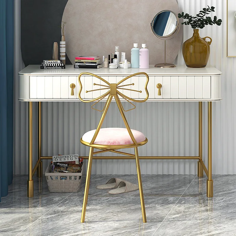 Makeup Chair Modern Minimalist Dressing Table Stool Net Red Butterfly Golden Home Bar Stool Stool Backrest Chair