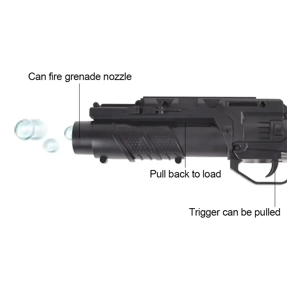 قاذفة قنابل يدوية كرات جل M203 مع برميل مزدوج ، قاذفة بلاستيكية قصيرة ، ألعاب للأطفال ، جرس مزدوج ، M4 ، 16