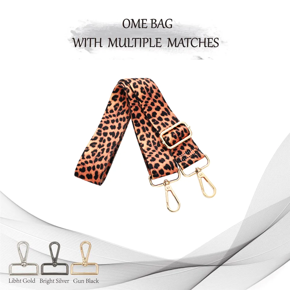 3.8 Cm Wide Animal Print Leopard Print Shoulder Strap Fashion Temperament Precision Woven High Quality Shoulder Strap