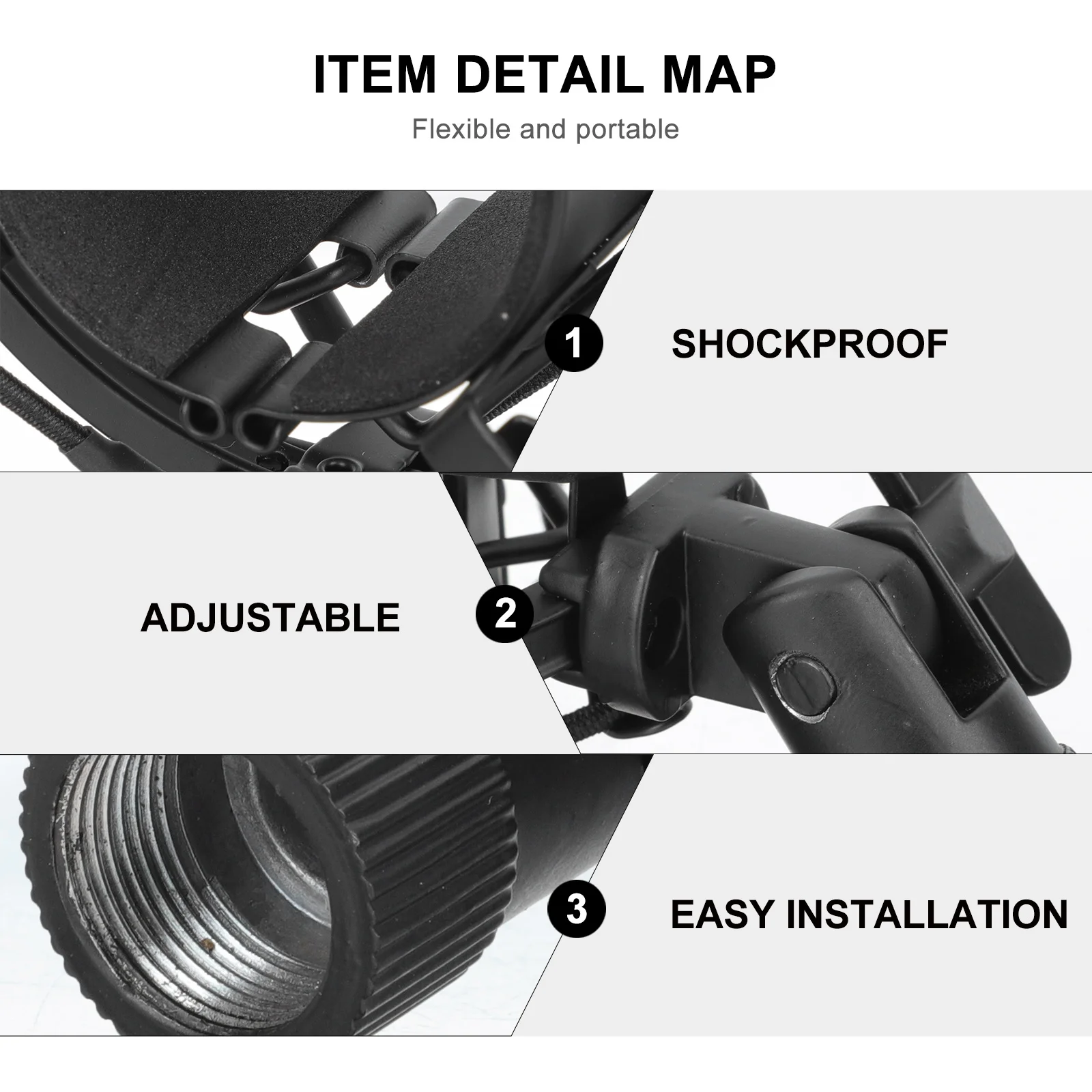 

Universal Metal Desktop Microphone Stand Heavy Duty Adjustable Table Mic Stand Anti-Vibration Mic Mount for Podcasting