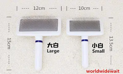 

1PC Pet Dog Cat Hair Brush Fur Grooming Trimmer Comb Tool White S / L