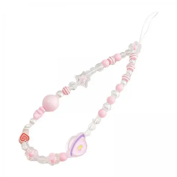 

Universal Beaded Phone Charm Strap Resin Bracelet Keyring Lanyard Mobile Phone Accessory for Bag and Wallet Decoration