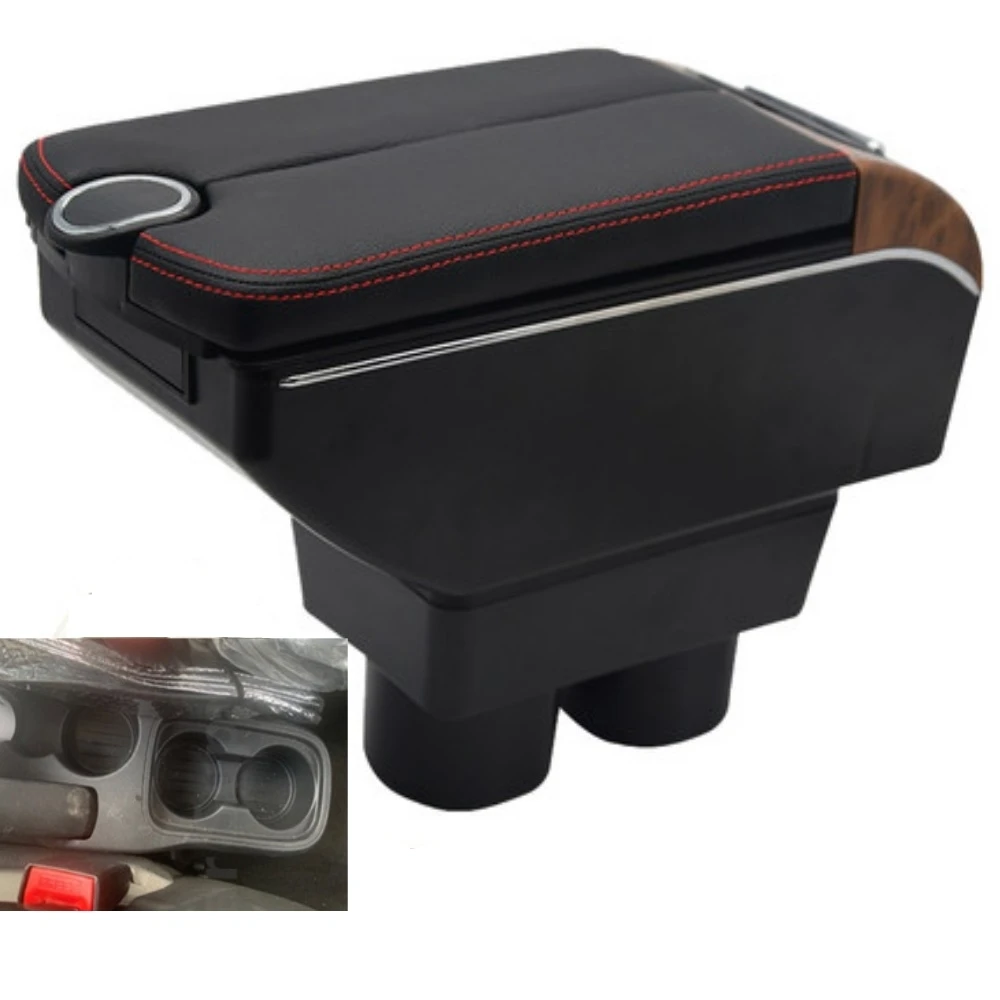 

For Ford Figo Center Console Armrest Box Storage Elbow Rest Arm with Phone Charging USB Interface Cup Holder