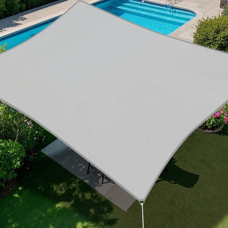 

20'×24' Waterproof Shade Sail, Rectangle Block Canopy, Heavy Duty Shade Cover Pergola Patio Deck Garden Backyard, Lig