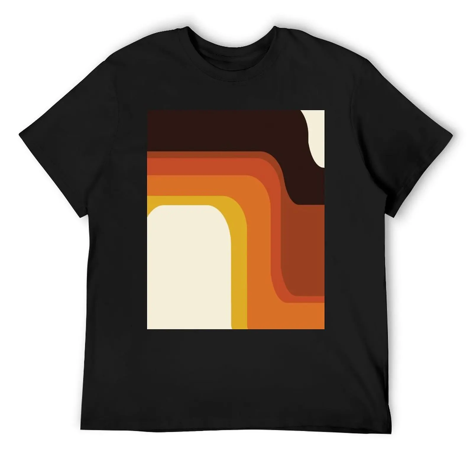 

Mid-Century Modern Meets 1970s Orange Rainbow T-Shirt Blouse oversizeds sweat plain black t shirts men