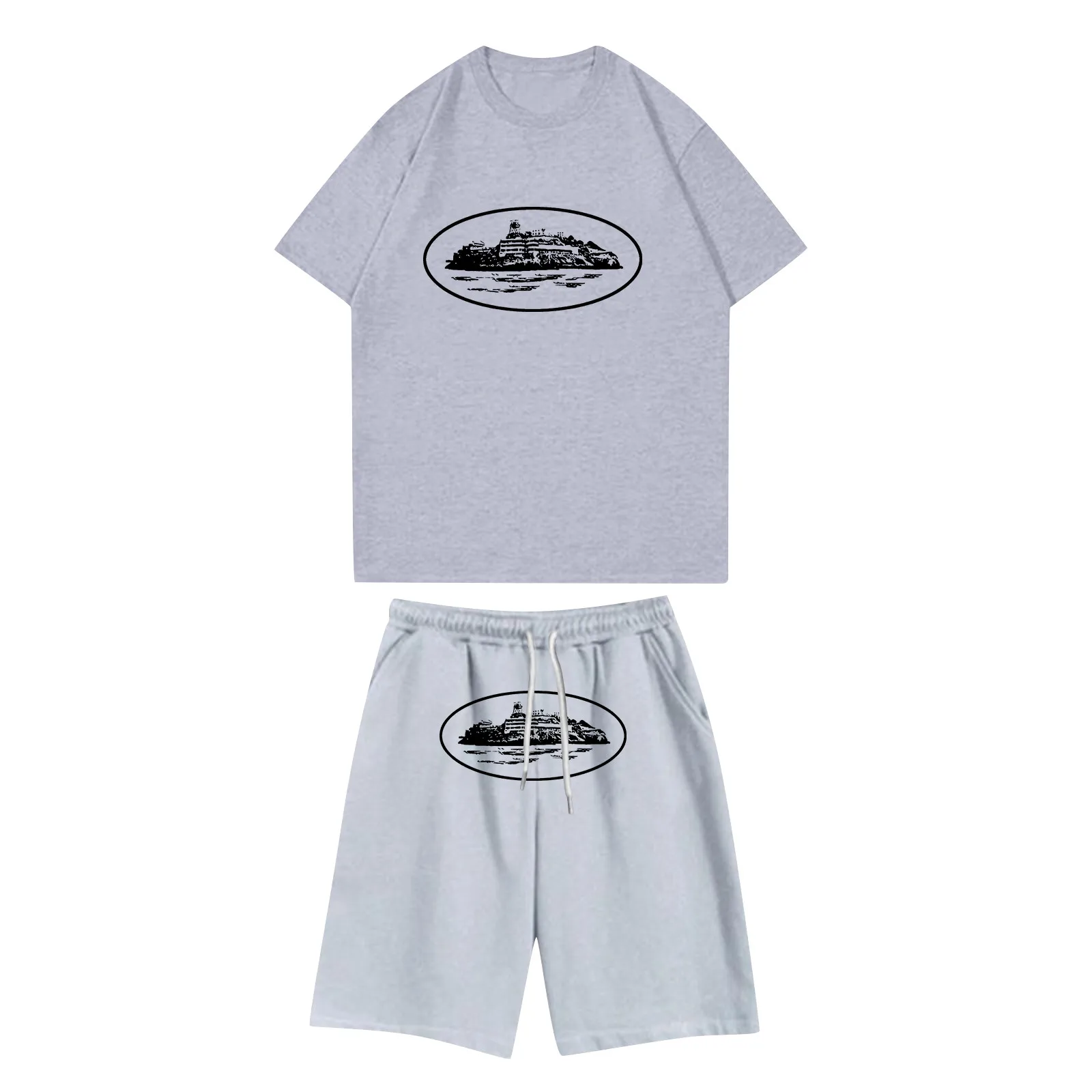 Children\'s Casual Jogging Set Paired With Short Sleeved Shorts Two-piece Set