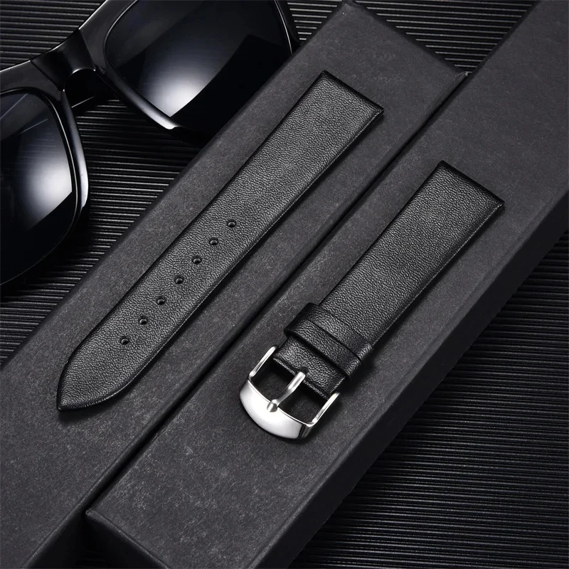 Leisure Calfskin Leather Watchbands Women Fashion Bracelets Business Straps 16mm 18mm 20mm 22mm Simple Thin Watchband