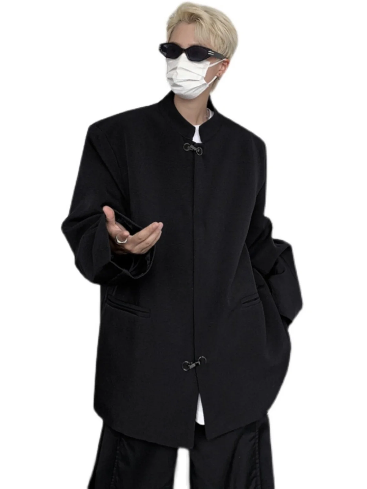 

k Sle Men's Stand Collar Jaet Autumn Loose Versatile Trendy Haome New Chinese Design Sense Jaet Top