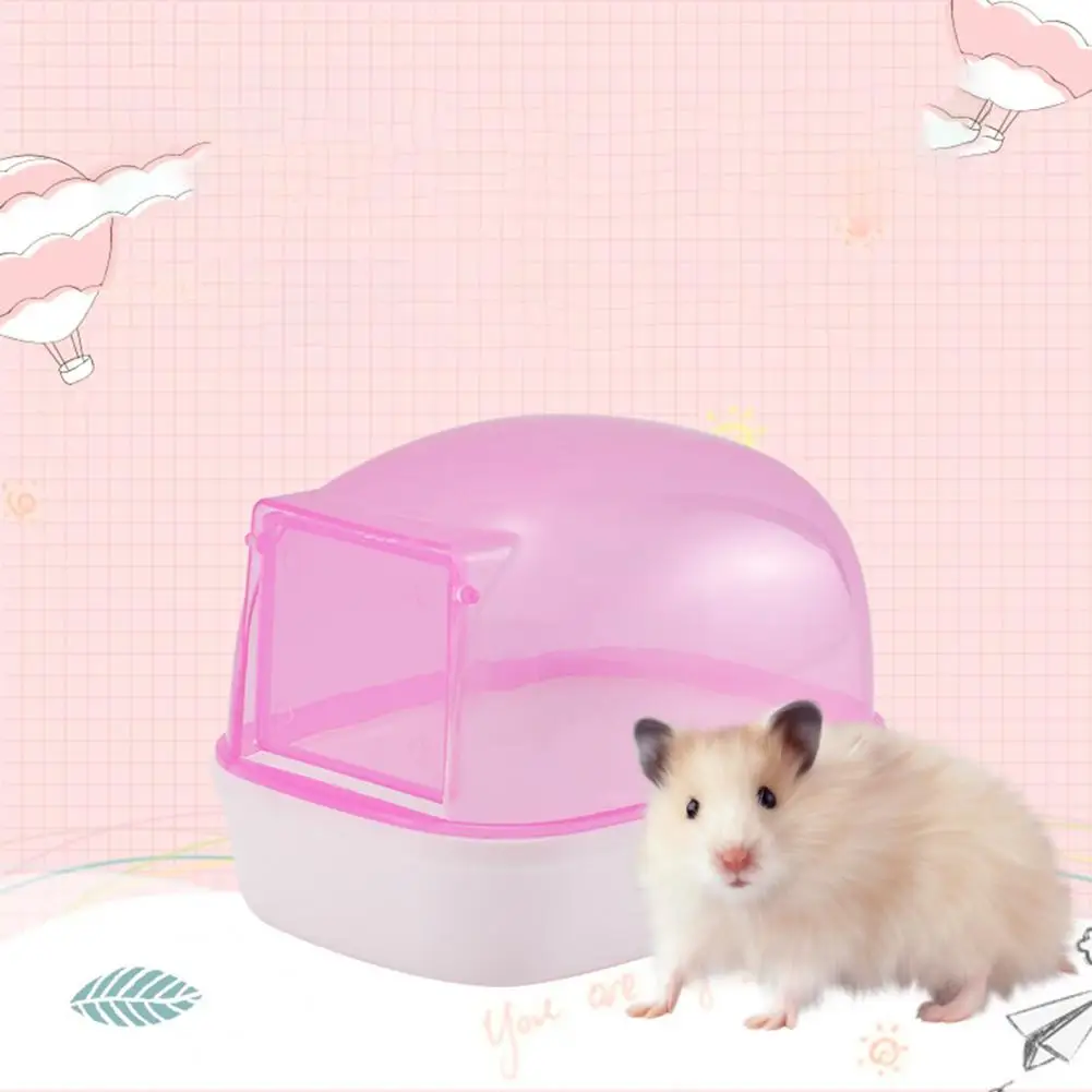 Hamster Bathroom Automatic Door Pet Shower Room Transparent Rat Chinchilla Small Animal Toilet Pet Supplies Sand Bath Dust-proof