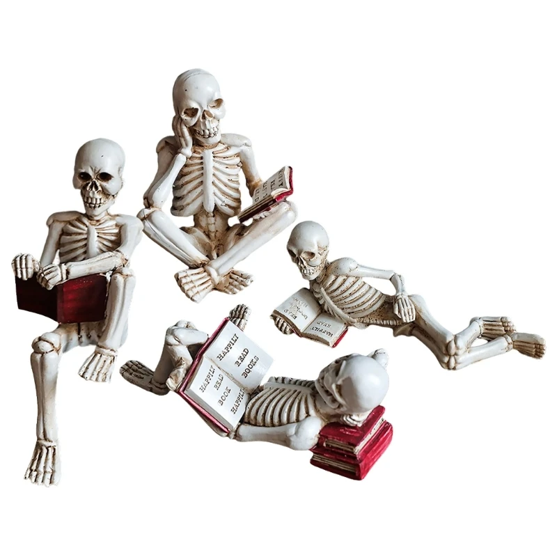 2024 New Elegant Resin Scholarly Skeleton Desktop Sculpture For Library Decoration