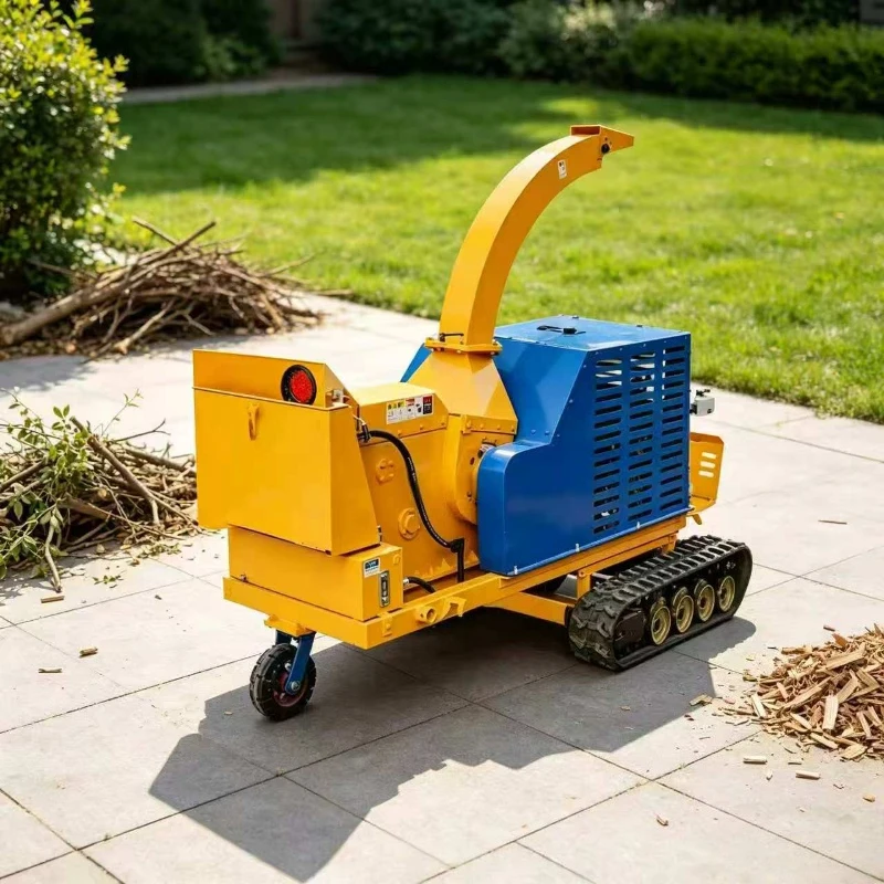 Wood Chipper Shredder, Electric Start Industrial Crusher, Branch Waste Grinding Equipment for Park Landscaping Projects