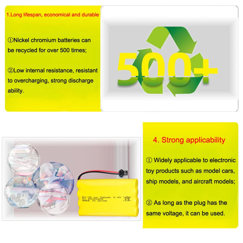 جديد 9.6 فولت 700 مللي أمبير بطارية NiCD للتحكم عن بعد Rc سيارات الدبابات الروبوتات قارب السفينة اللعب البنادق AA 9.6 فولت بطارية قابلة للشحن