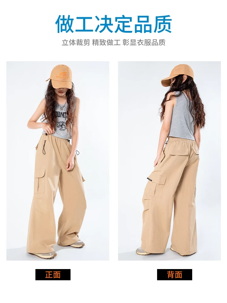 Calças de carga hip hop dança jazz roupas crianças desempenho traje meninas calças dança rua prática wear dql11108
