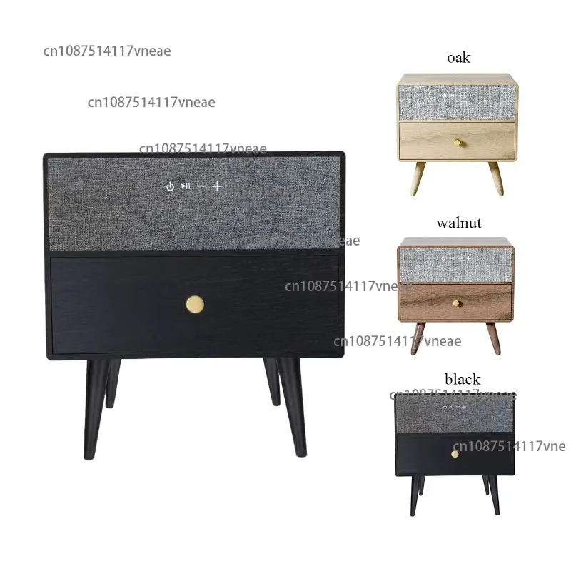 Modern High Quality Bedside Table Bedroom Furniture Smart Speaker Nightstand Side Corner Table Luxury with Wireless Charger