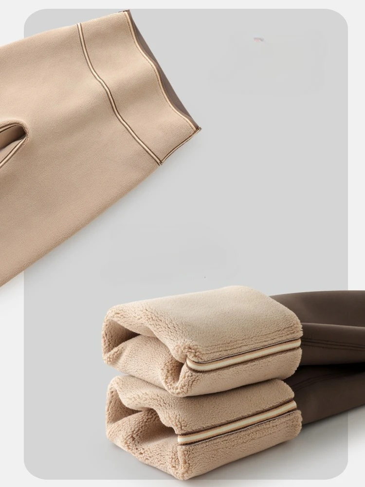 Autumn New Rabbit Velvet Shark Leggings Women High Waist Thin Fleece Warm Leggings Winter Seamless S