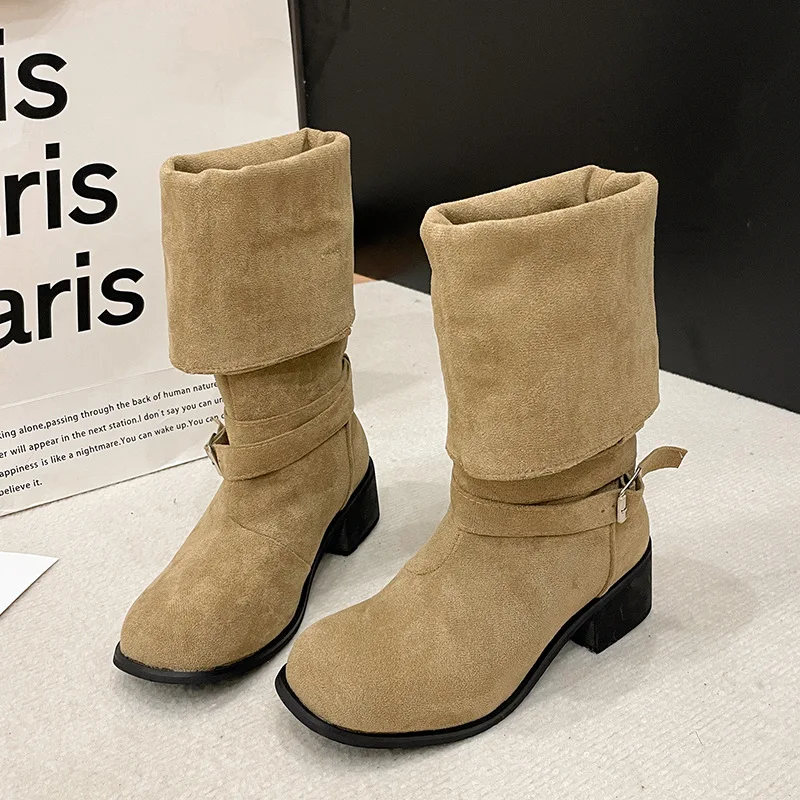 

Vintage Light Luxury Niche 2025 New Autumn and Winter Women's Boots Soft Leather Fashion High Tube Fashion Boots