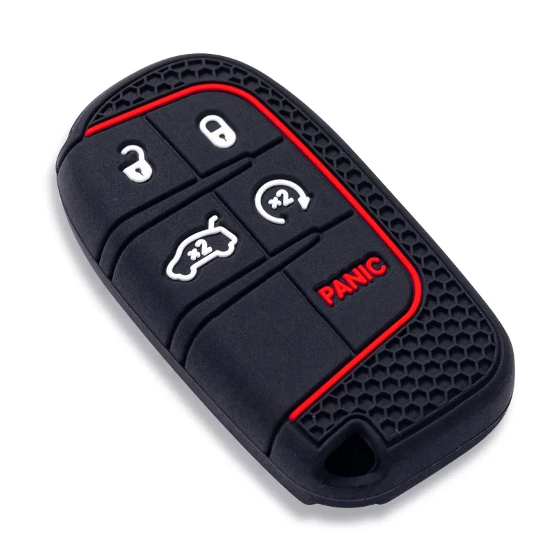 Neue Silikon-Autoschlüsselhülle für Dodge Ram Charger Journey Durango Jeep Grand Cherokee Chrysler Schlüsselanhänger-Schutzhülle