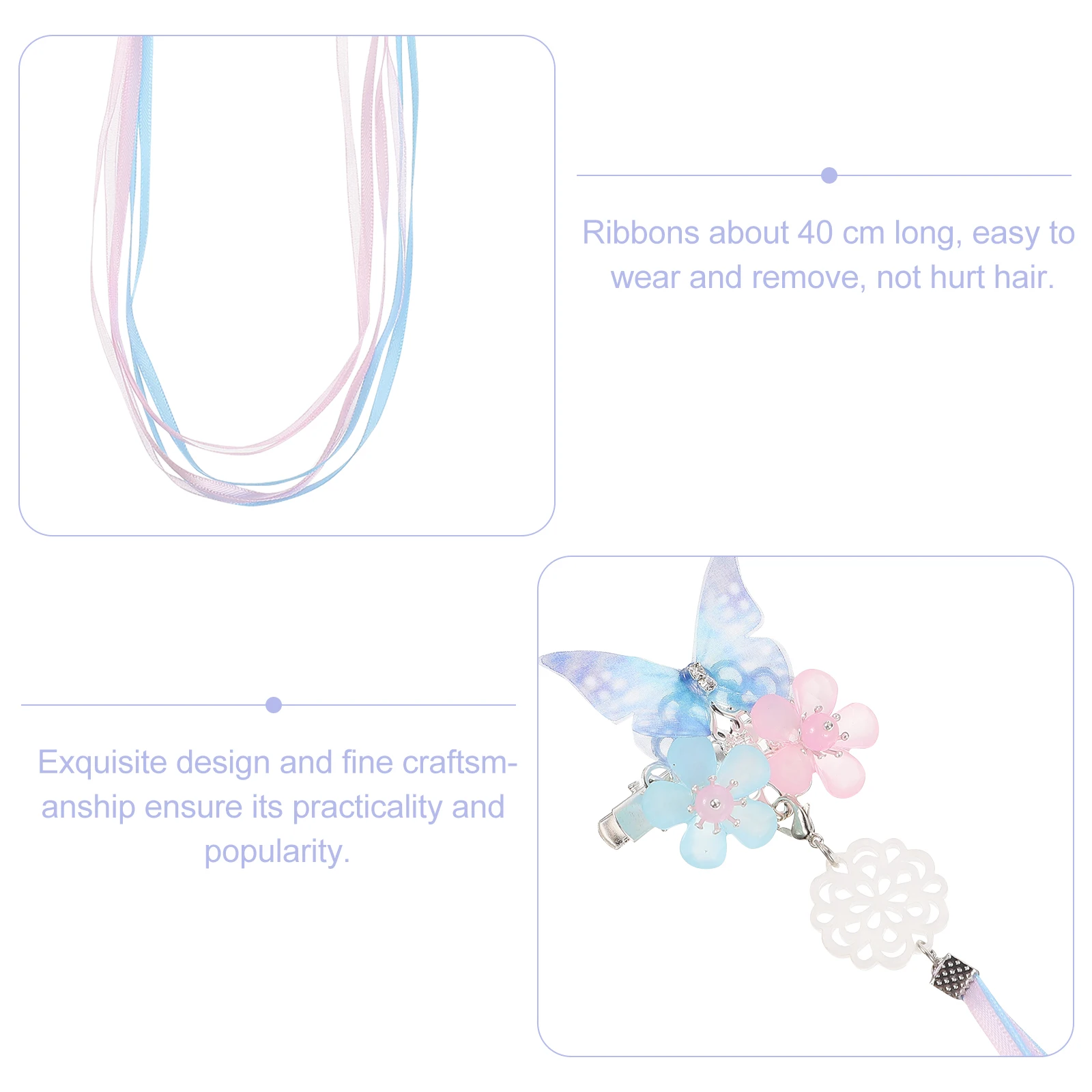 

Retro Butterfly Hairpins Blue Barrette Hanfu Headdress Child Accessories Hairstyle Daily Life Prom Birthday Cosplay Hair Clips