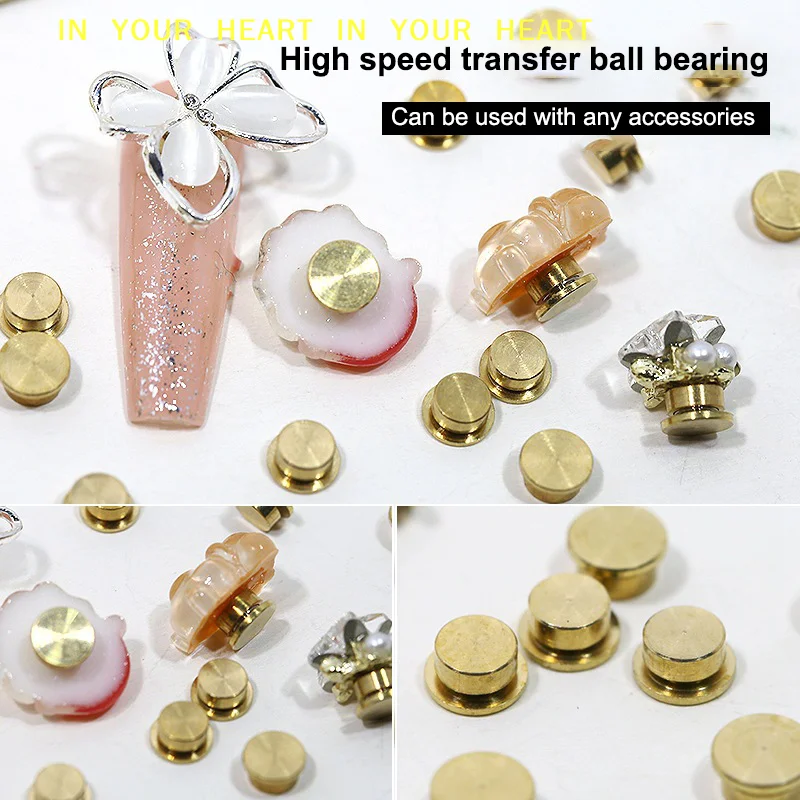 【X】5Pcs Rotating Bearing 11Size Manicure Rotating Jewelry Accessories Cartoon Universal Rotating Bearing Rotatable Transfer Bead