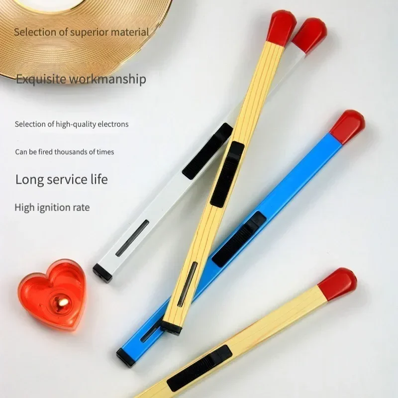 ولاعة مبتكرة على شكل عصا الثقاب قابلة لإعادة الملء ولاعة عتيقة طويلة وعملية قابلة للتعديل للتخييم في المواقد