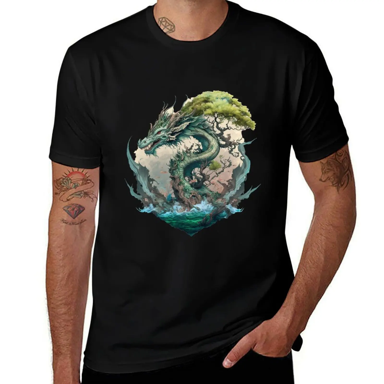 

mythological dragon T-Shirt funny t shirts cotton t shirts for man pack cotton T-Shirt