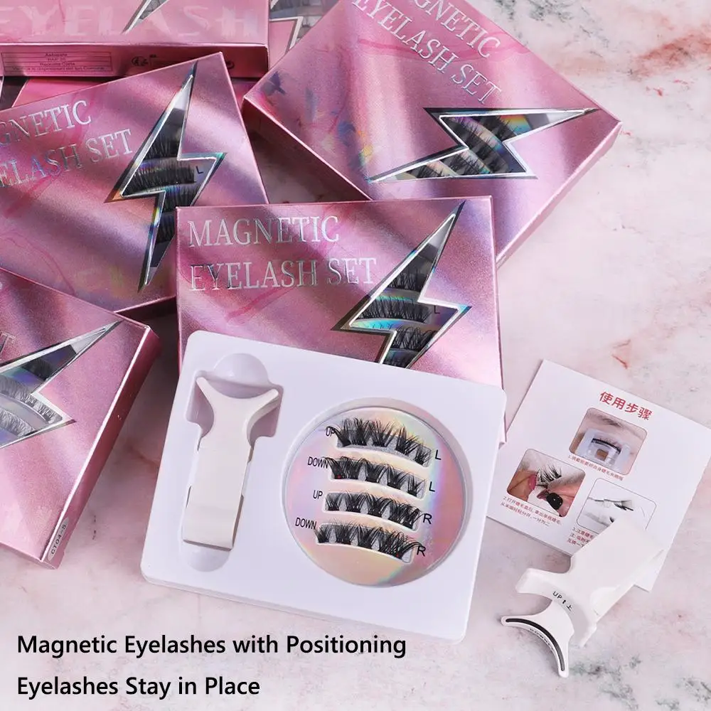 New Suction No Glue Needed Magnetic Eyelashes with Applicator Upgraded Fixed Position Magnetic False Eyelash Set