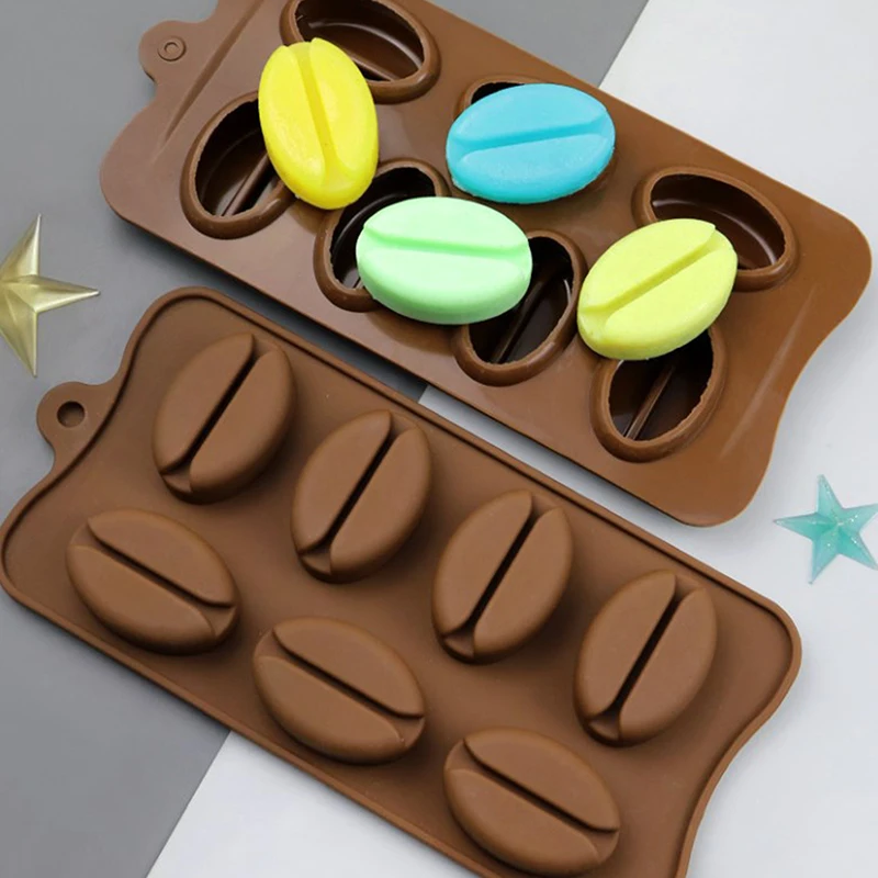 7 Cavity Coffee Bean Silicone Chocolate Mold Plump Lips Baking Cake Decorating Mould Ice Cube Fondant Pastry Mold Kitchen Tools