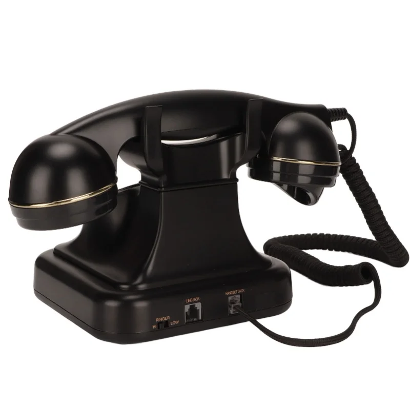 هاتف أرضي عتيق الطراز بزر قرصي قديم هاتف حبالي عتيق لديكور المكاتب المنزلية #6
