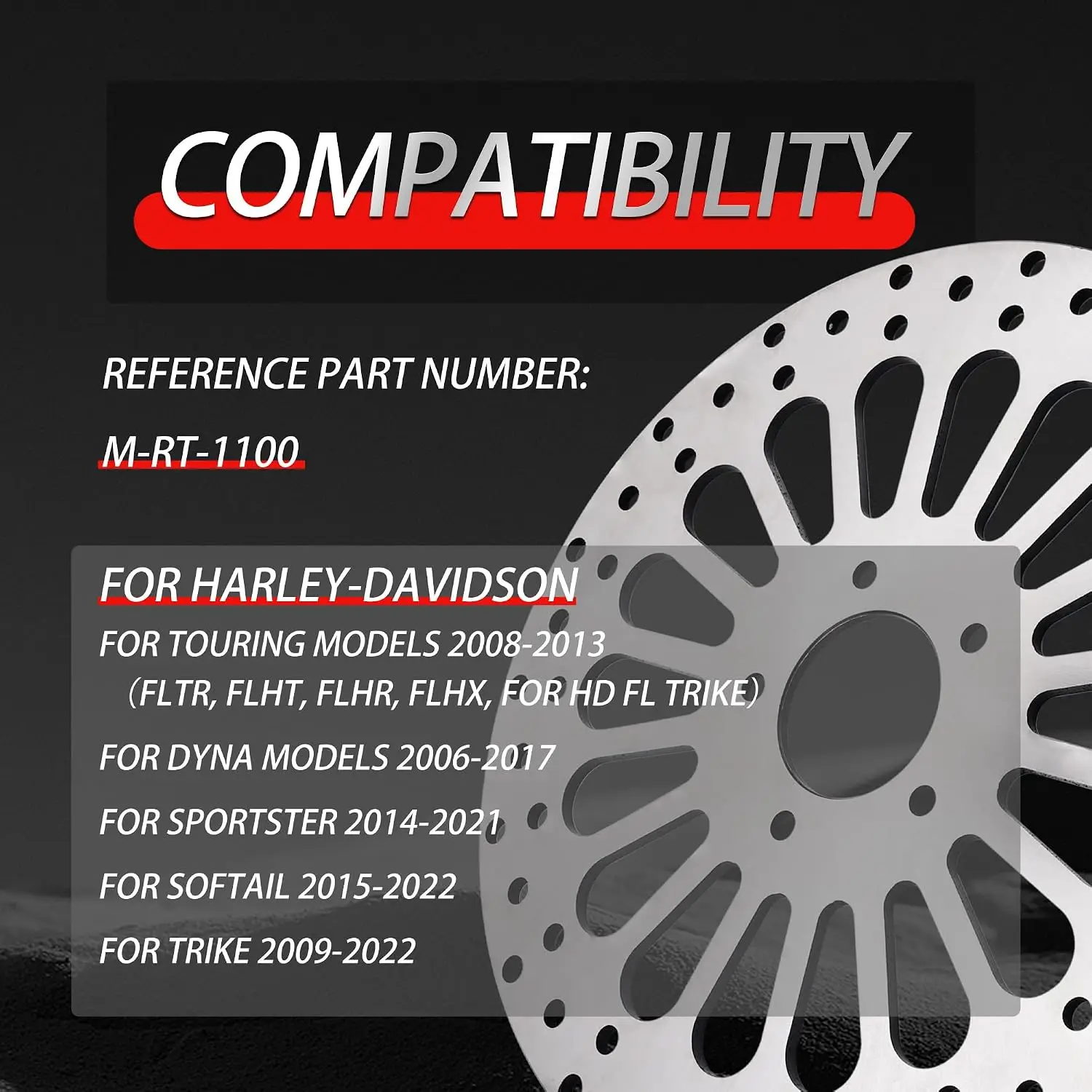 11.8'' Front Brake Rotor Disc 2PCS for Harley Davidson Touring Road King, Road Glide, Street Glide, Ultra Limited