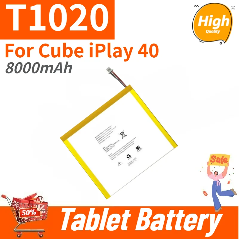 T1020 High Capacity Battery 8000mAh for Cube iPlay 40 Tablet PC High Quality Replacement Battery
