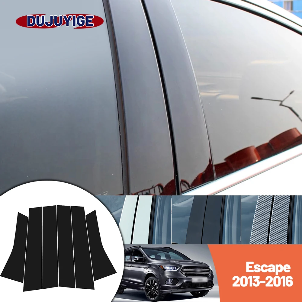 

Bright black carbon fiber door and window B C Pillar sticker suitable For Ford Escape 2013-2016 2014 2015
