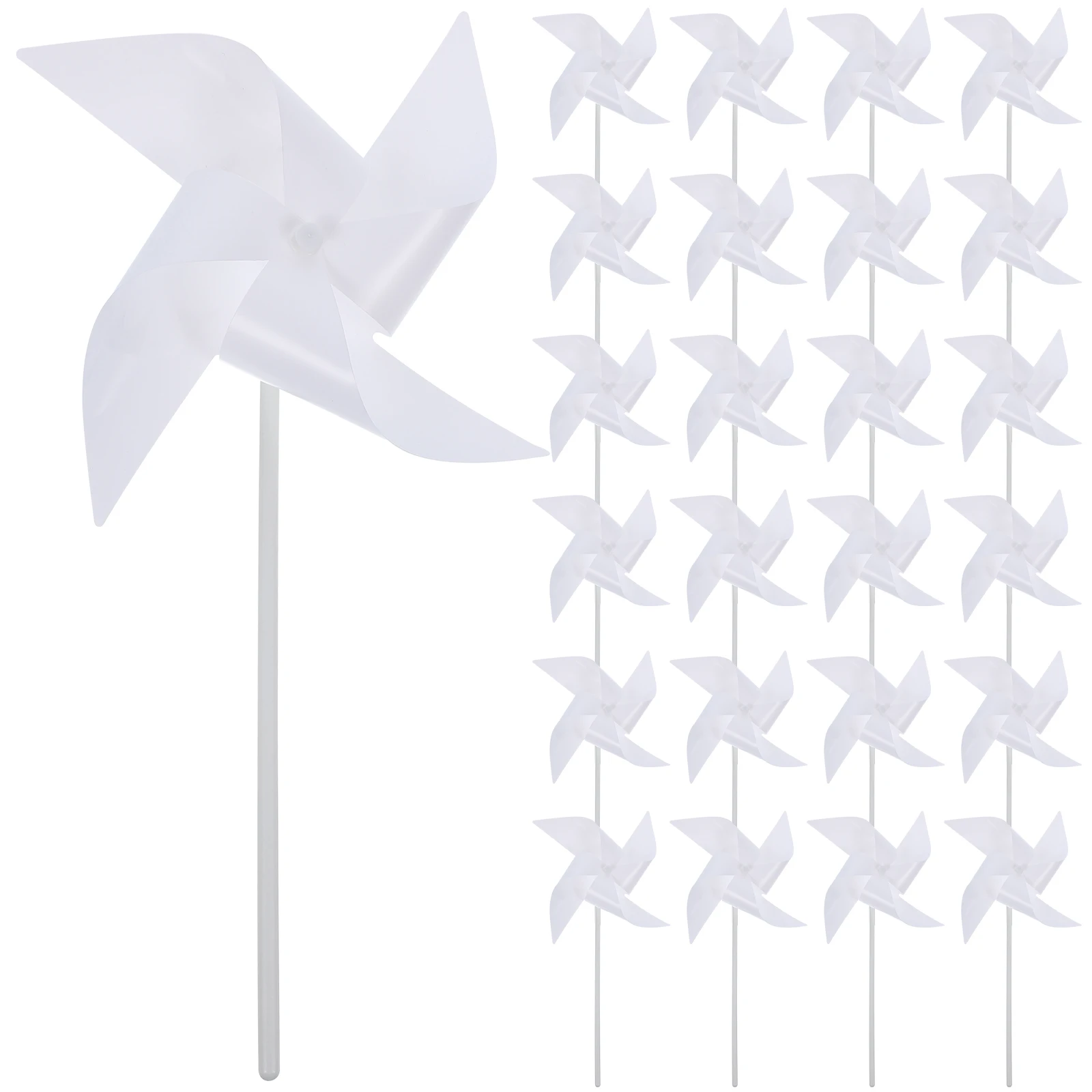 

24pcs Unfinished Plastic Pinwheels for Kids DIY Toy Graffiti Project Outdoor Kindergarten Decoration Gift