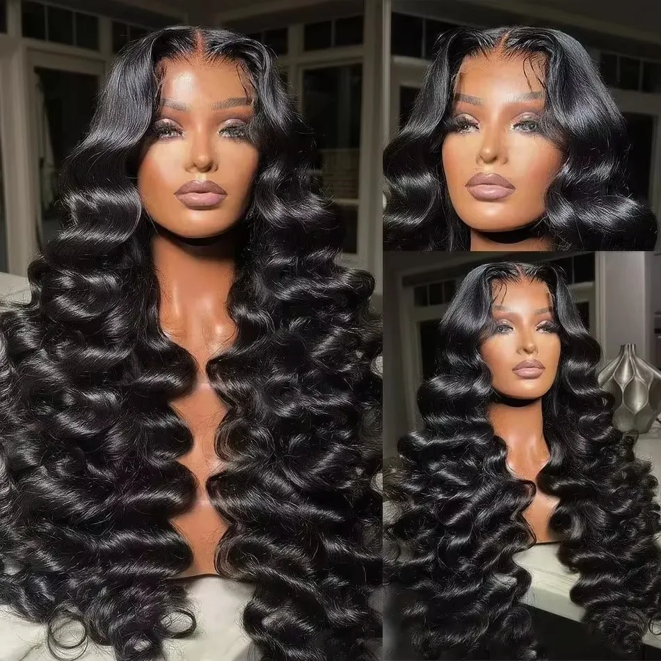 28 32 Inch 13x4 Loose Deep Wave HD Transparent Lace Frontal Wig 250% Density Pre Plucked Human Hair Wig with Baby Hair