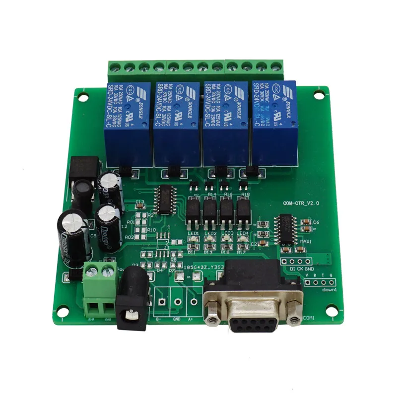 4-channel 12v Programmable Microcontroller Relay Serial Port 232 485 Control Board PLC Industrial Control Board