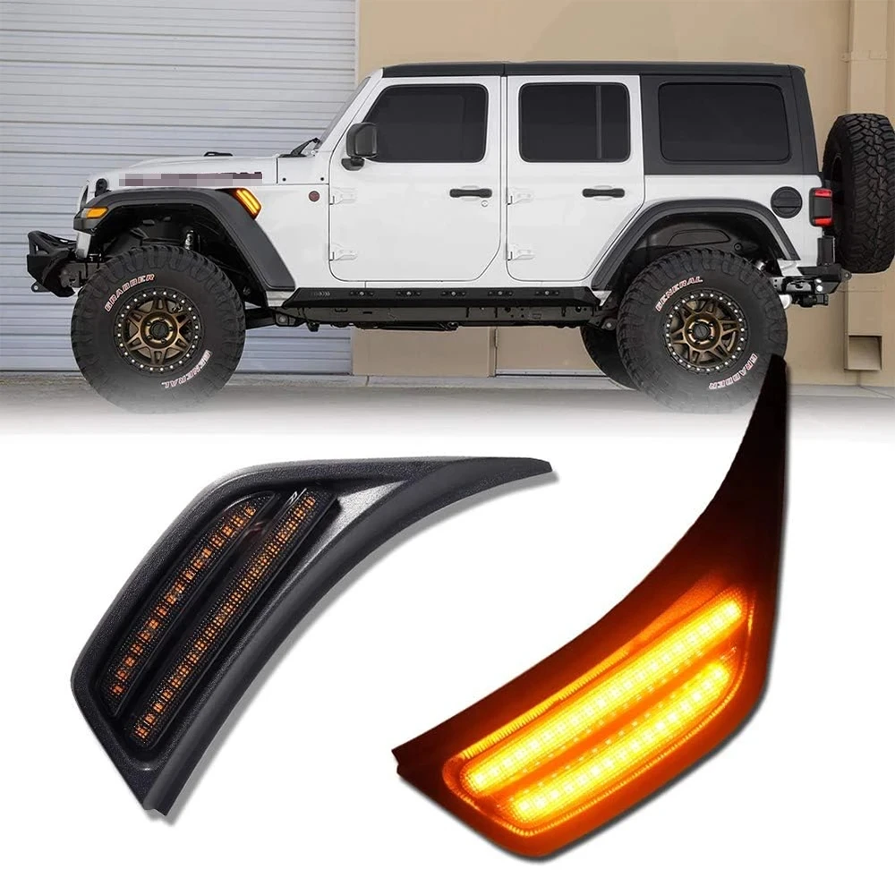 

Front Fender Side turn signal Light Vent Exterior Air Outlet Replacement Trim For Jeep Wrangler JL JLU Gladiator JT 2018-2024
