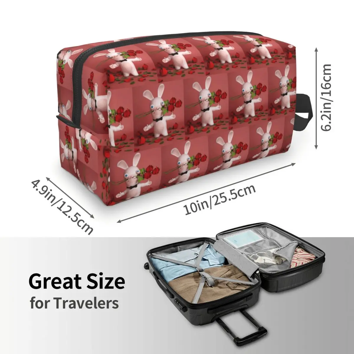 Raving Rabbits St-Valentin Makeup Bag Cosmetic Organizer Storage Dopp Kit Toiletry Cosmetic Bag for Women Beauty Travel