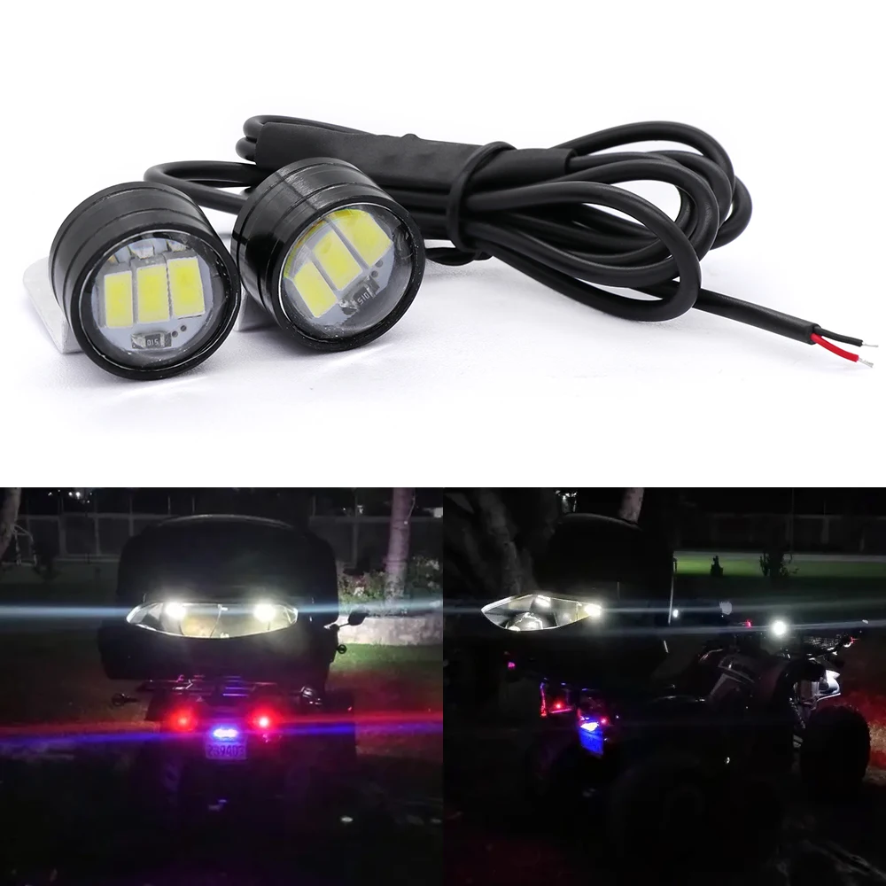 2PCS Motorcycle LED Daytime Running Light DRL Colorful Replaceable Eagle Eye Light Super Bright Mirror Front Signal Strobe Lamp